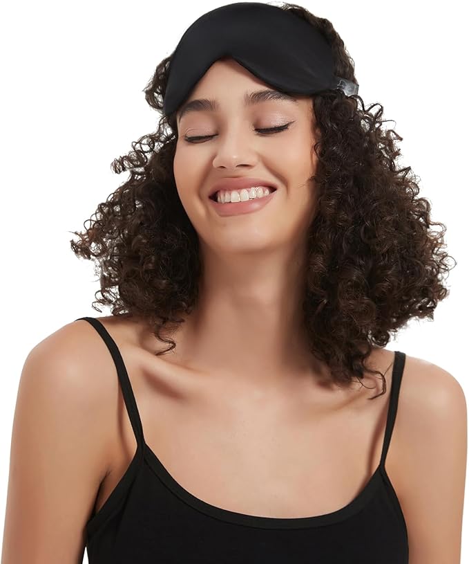 Alaska Bear Sleep Mask Silk Eye Cover with Shaped Padding for Pressure-Free Sleeping, Foam Insert, Upgrade Contour Over Conventional Flat Satin Eye Masks, Machine Washable