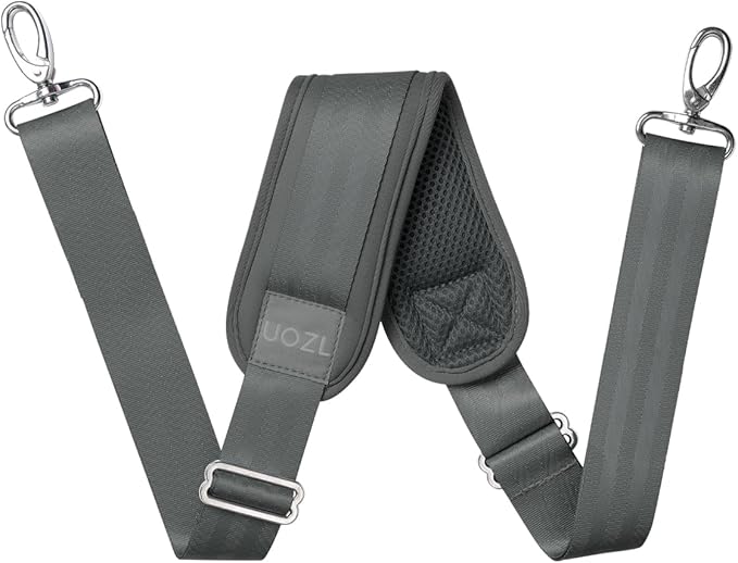 59 Inch Shoulder Straps, Soft with Ultra-Thick Fixed Shoulder Pad, Two Way Independently Adjustable Buckle Replacement Straps for Laptop Bag Messenger Bag Tool Bag Luggage,Deep Gray