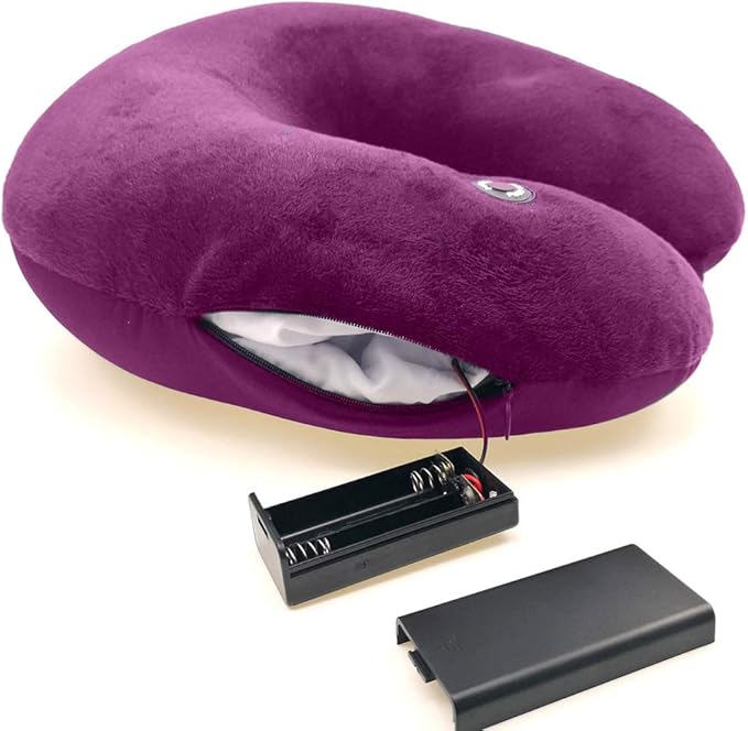 Hooshing Vibrating Neck Pillow Massage Therapy for Traveling Home Rest Neck Pillows for Pain Relief, Best Gift for Parents