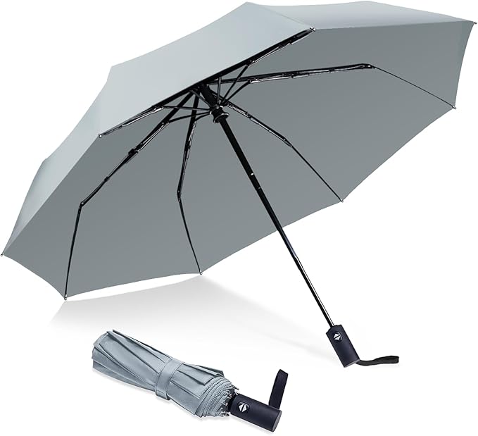 NPCQUN Travel Essentials Umbrella Windproof Compact Collapsible Light, Automatic, Strong and Portable, Wind Resistant Folding Small Umbrella for Rain