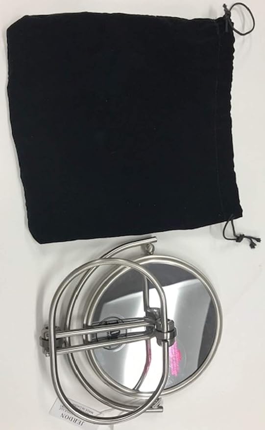 JERDON Compact Magnifying Mirror - Folding 5.5" Travel Mirror with 10X & 1X Magnification - Model MC450N