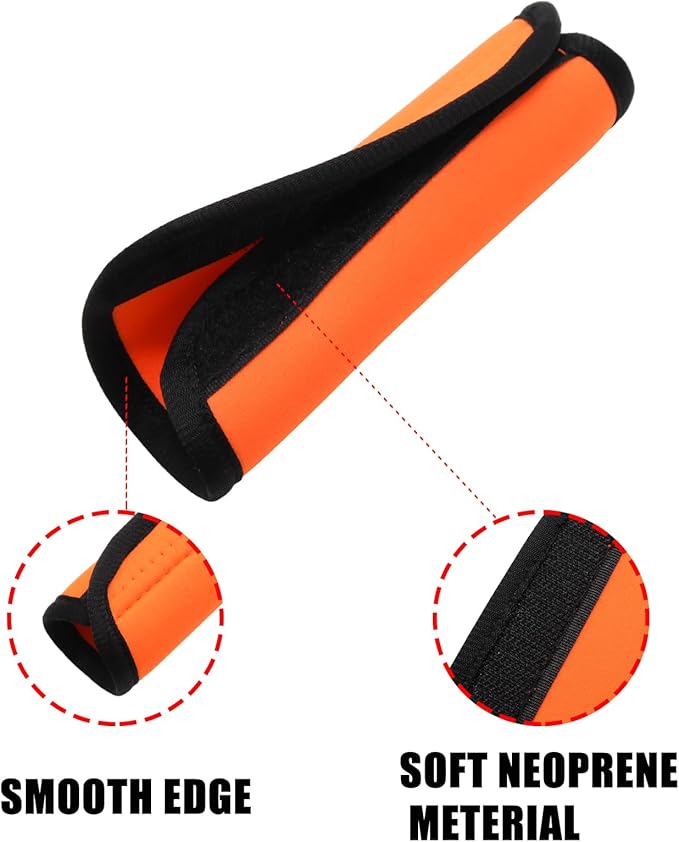 2pcs Luggage Handle Wraps For Suitcase- Soft Suitcase Handle Covers for Travel Accessories（ Orange,Bright Color for Suitcase Tags Identifiers ）