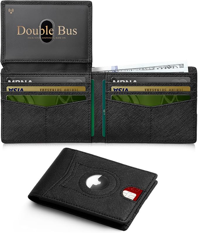 Wallet for Men Slim RFID Blocking Bifold,Minimalist Wallet Small Compact Front Pocket Credit Card Holder,Thin Mens Leather Wallets Smart Security With 2 ID Windows 1 Cash,Birthday Gifts for Men
