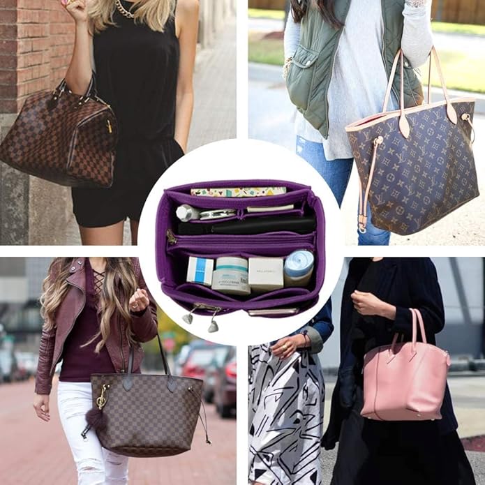OMYSTYLE Purse Organizer Insert, Felt Tote Bag Organizer Insert with 5 Sizes, Handbag Dividers for Inside Purse, Compatible with Longchamp, Neverful, Speedy and More
