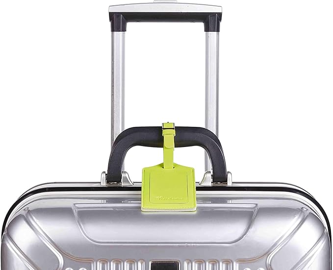 Travelambo Luggage Tags for Suitcases PU Leather Travel Tags Bag Tags Privacy Protection Travel Essentials