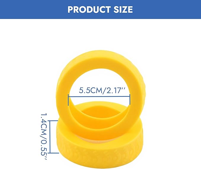 8 Pcs Yellow Luggage Wheel Covers Premium Silicone Protectors 2.1-2.4 Inch Spinner Wheels Wear-Resistant Silent Rolling Durable Protection Fits Most Suitcases & Office Chair Casters