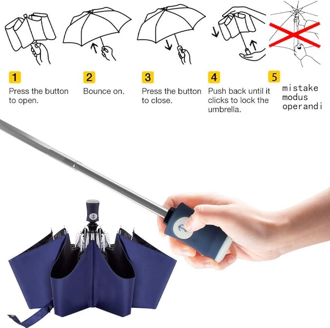 DBA FDJASGY Sun Umbrella Compact Folding Travel Umbrella Auto Open and Close for Windproof, Rainproof & 99.9% UV Protection Parasol with Black Anti-UV Coating