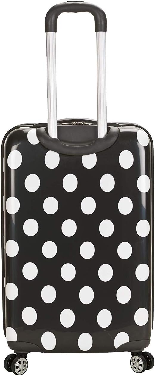 Rockland Laguna Beach Hardside Spinner Wheel Luggage, Black Dot, Carry-On 20-Inch