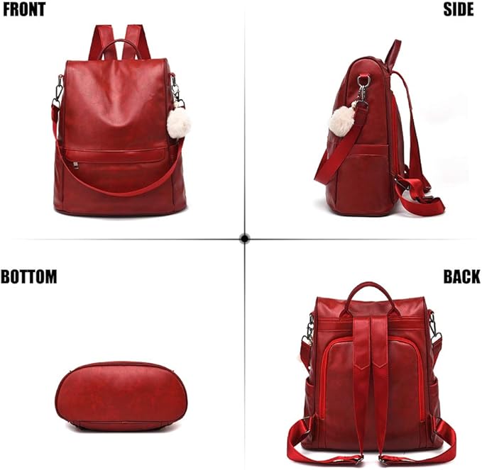 CHERUTY Women Backpack Purse PU Leather Anti-theft Casual Shoulder Bag Fashion Ladies Satchel Bags