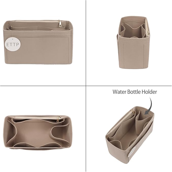 Purse Organizer Insert For Handbags, Tote Bag Organizer Insert, Compatible with MJ Tote and Onthego (Small, Beige)
