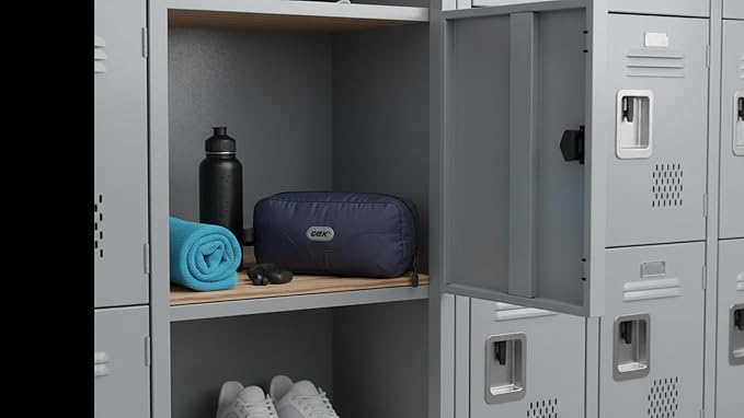 GOX Travel Small Toiletry Bag for Men Nylon Dopp Kit Medicine Bag Organizer Pouch Shave Kits for Teens Bathroom Compact Navy 9.8 * 4.3 * 3.3 Inches