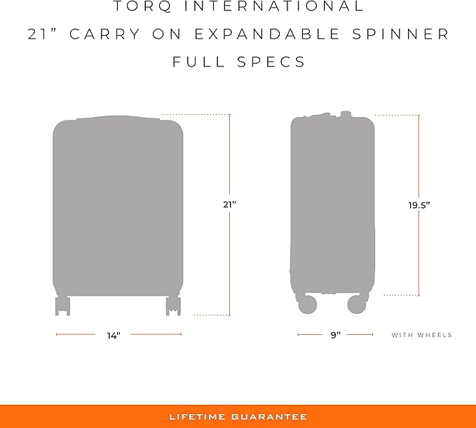 Briggs & Riley International 21" Carry On Spinner - Luggage for Travel, Suitcases with Wheels, Hardside Rolling Bag for Men & Women, Self-Repairing Zipper - Torq Collection, Hunter Green