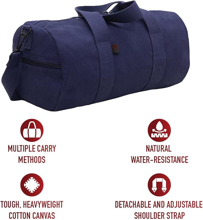 Rothco Heavy-Duty Canvas Shoulder Duffle Bag - Rugged Travel Gym Gear Equipment Bag