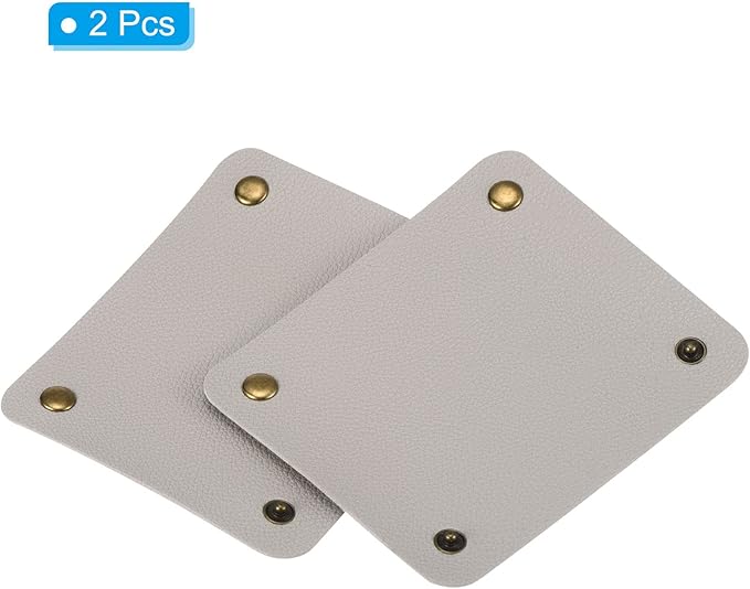 PATIKIL Luggage Handle Wrap, 2 Pack PU Handbag Grip Cover Protector Identifier with Clasp for Suitcase Grocery Shopping Bag, Gray