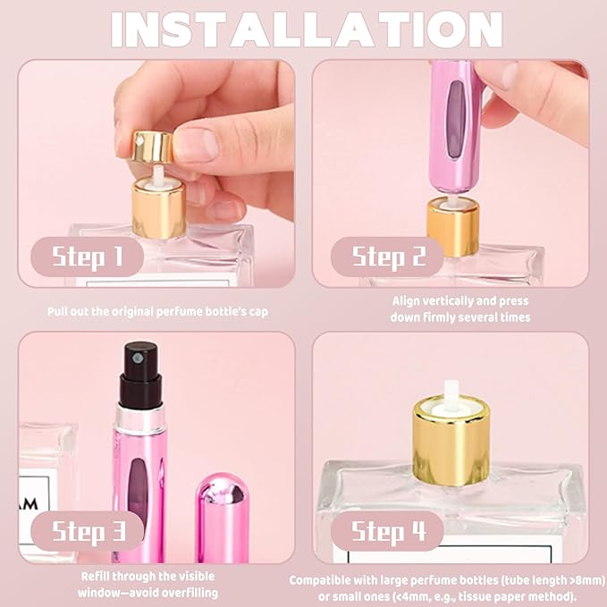 Perfume Travel Refillable,Travel Perfume Bottle Refillable Perfume Bottle 5ml Mini Spray Bottle(3 Pack)