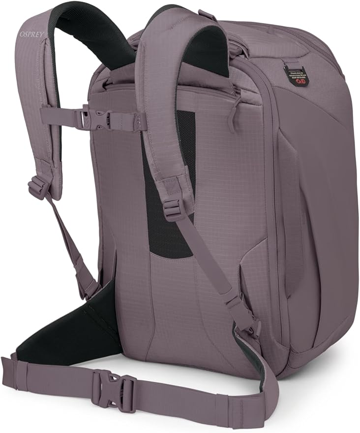 Osprey Sojourn Porter 30L Travel Backpack - Carry-On Compliant Luggage with StraightJacket Compression and Padded Laptop Sleeve - Durable Pack for International or Urban Travel, Graphite Purple