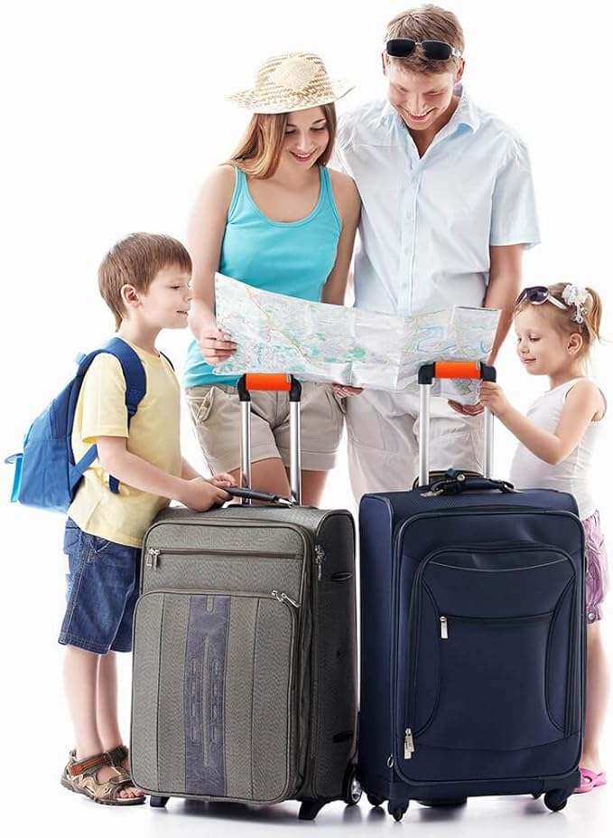 Neoprene Luggage Handle Wrap Fluorescent Colors Luggage Identifiers/Tags/Marker (Fluorescent Orange(5 Pack))