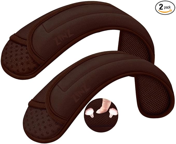ZINZ 2-Pack Universal Shoulder Pad with Ultra thick Cushion for Bag Luggage Bag Crossbody, Plus Long & Anti-Slip & Breathable,Brown