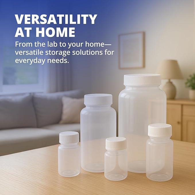 United Scientific™3 Oz Travel Bottles for Toiletries - Leak Proof Toiletry Bottles with Lined Polypropylene Lid - TSA Approved Travel Containers, Clear Screw Top Small Bottle for Liquids, Pack of 6