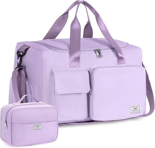 FIORETTO Women's Gym Duffle Bag with Shoes Compartment, 30L Capacity, Ideal for Travel, Gym, Sports, Duffel, Weekender