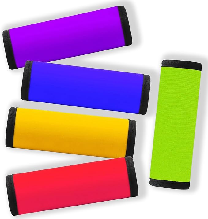 Neoprene Luggage Handle Wraps for Traveling Bright Color Luggage Tags/Handle Wraps/Handle Covers-Mixed 5 Colors