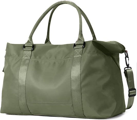 Travel Duffle Bag, Weekender Travel Bag Men Small Gym Bag for Women, Hospital Bag for Labor and Delivery, Overnight Bag Luggage Bag with Trolley Sleeve, Airplane Travel Essentials for Flying(Green)