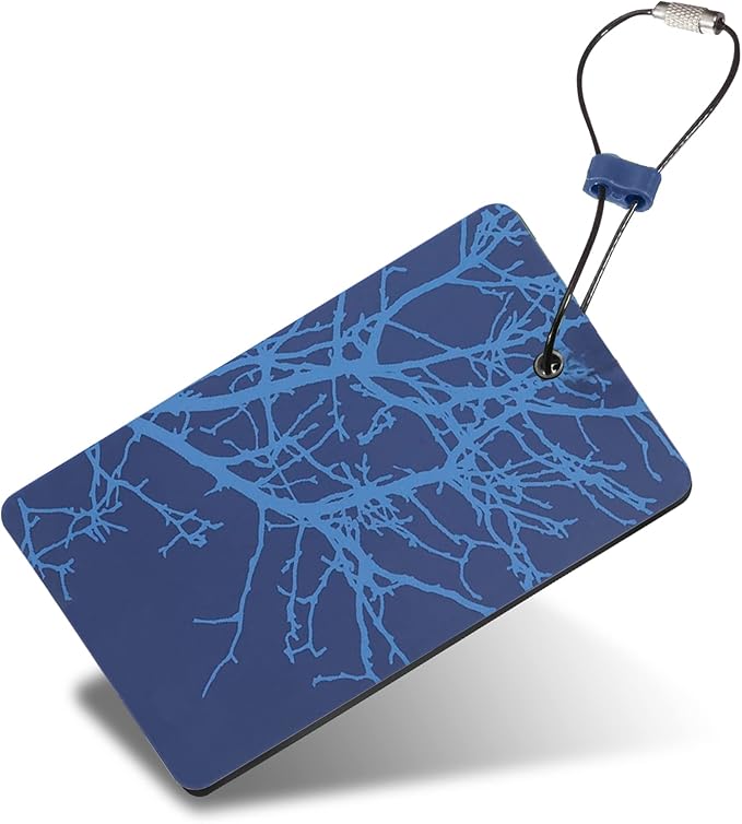 Lewis N. Clark Travel Green Luggage Tag and Suitcase Identifiers for Women and Men, Carry on, Backpack and More, Blue Branches, Single