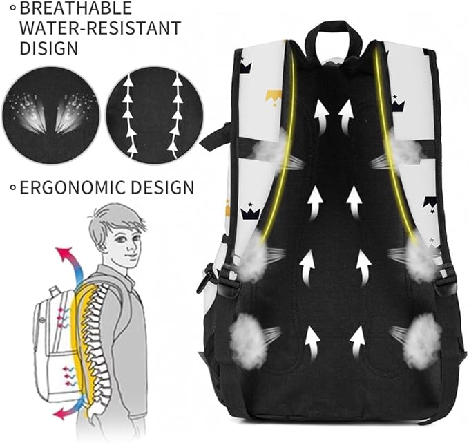 rickyh style School Backpack Travel Bag for Men & Women Lightweight College Back Pack with Laptop Compartmen