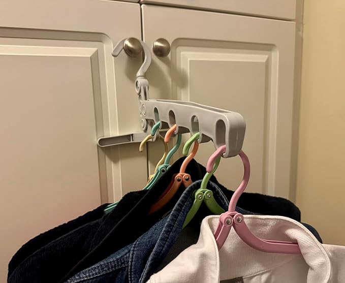 WaWacomp1PC Portable Folding Clothes Drying Rack and 5 Pcs Foldable Hangers which is a Great Combo for Travel, Hotels, Camping, with a Large Storage Bag