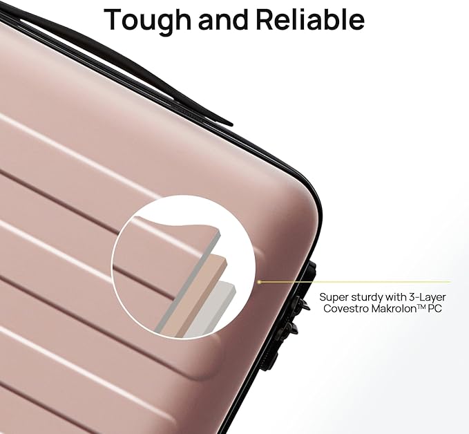 NINETYGO Large Checked Luggage 28 Inch, Checking In Luggage with Smooth Spinner Wheels, Lightweight, Hard Shell PC Suitcase, Lightweight Travel Luggage, TSA Approved (Pink, Rhine Basic)