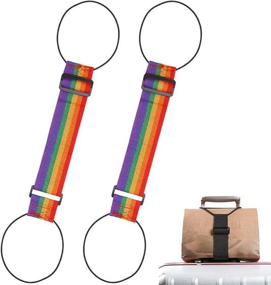 Multi Use Strong Adjustable Luggage Connector Straps, 2026 New Flexible and Adjustable Elastic Fastening Belt for Luggage Strap, Add a Bag Easy to Travel Suitcase (Iridescent 2Pcs)