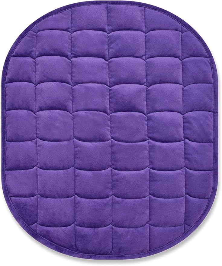 TONGDADA Weighted Lap Blanket 7lbs for Adult,Perfect for Relaxation, Lounging, Napping, Sleeping & Travel,Luxury Minky Weighted Body Blanket,Weighted Throw Blanket-Violet Minky Dot, 29" x 24"