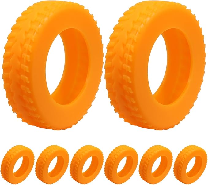 Hordion 8PCS Luggage Wheel Covers, Silicone Wheel Protector Covers Anti Scratch Noise Reduction Carry On/Travel Suitcase Wheel Protector for Luggage Suitcases Office Chair Caster Wheels, Orange