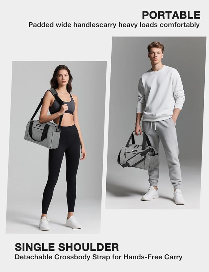 Noozion 14 inch Small Gym Bag for Women & Men, Lightweight Carry On Mini Duffle Bag with Multiple Pockets, Sports Bag for Travel and Workout.