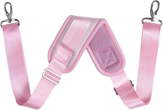59 Inch Shoulder Straps, Soft with Ultra-Thick Fixed Shoulder Pad, Two Way Independently Adjustable Buckle Replacement Straps for Laptop Bag Messenger Bag Tool Bag Luggage,Pink