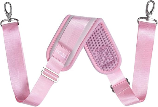 59 Inch Shoulder Straps, Soft with Ultra-Thick Fixed Shoulder Pad, Two Way Independently Adjustable Buckle Replacement Straps for Laptop Bag Messenger Bag Tool Bag Luggage,Pink