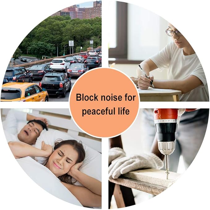 Quality Foam Earplugs 50 Pair- 32dB Noise Cancelling Disposable Individually Wrapped Packaged Bulk High Decibel Ear Plugs for Sleeping Travel Concert Shooting Hunting Study Work Construction Safety