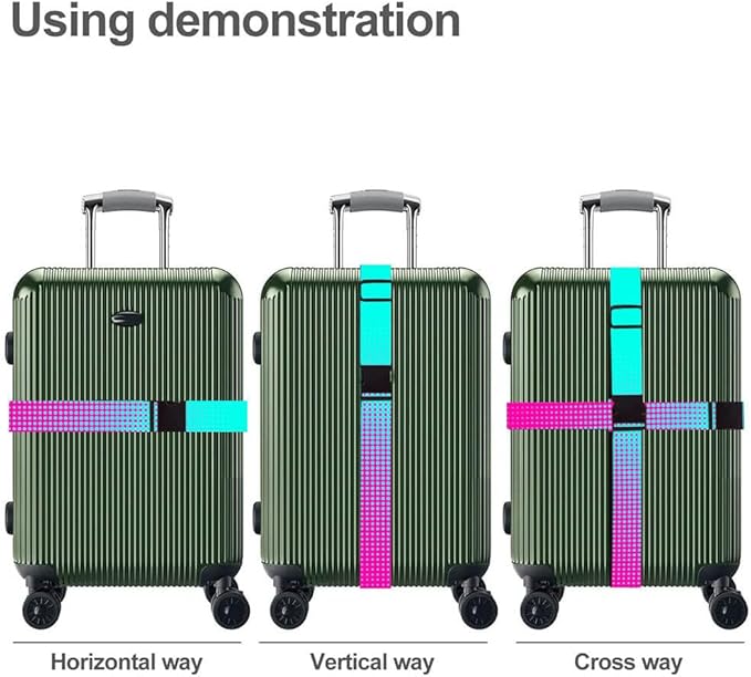 Luggage Straps for Suitcases TSA Approved Easy Pack Organized Suitcase Strap, Luggage Strap, Luggage Belt Strap, Bag Straps for Luggage. Buckle Straps Travel Accessories (Gradient Dot)