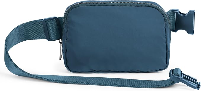 ODODOS Unisex Mini Belt Bag with Adjustable Strap Small Fanny Pack for Workout Running Traveling Hiking, Navy Blue