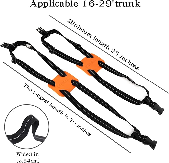 Luggage Straps for Suitcases,Luggage Straps Bag Bungees for Add a Bag Easy to Travel Suitcase Elastic Strap Belt (Black/Orange 1pcs)