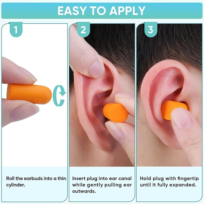 TICONN 400 Pairs Foam Ear Plugs, Individually Wrapped 32dB NRR Noise Reduction Earplugs for Sleeping Hearing Protection Travel Study Concentration Construction Site (400 Pairs)