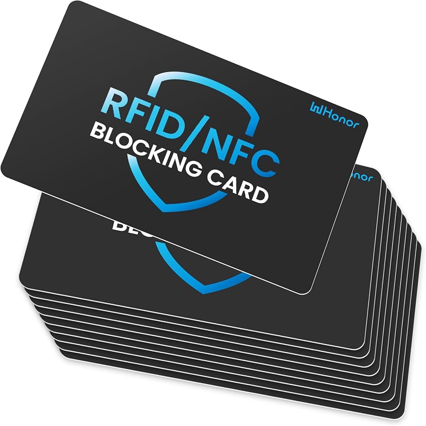 WHonor RFID Blocking Card 10 Pack, Bank Debit Credit Card Protector, Anti-Theft Contactless NFC Blocker, Entire Wallet Protection (10)