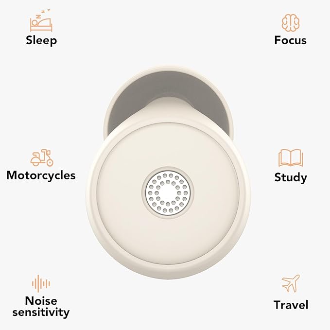 Ear Plugs for Sleeping Noise Cancelling, 45dB Soft Earplugs for Concert, Reusable Ear Plugs for Noise Reduction with Case & 8 Eartips, for Sleeping, Concert, Working, Studying, Traveling (Off White)