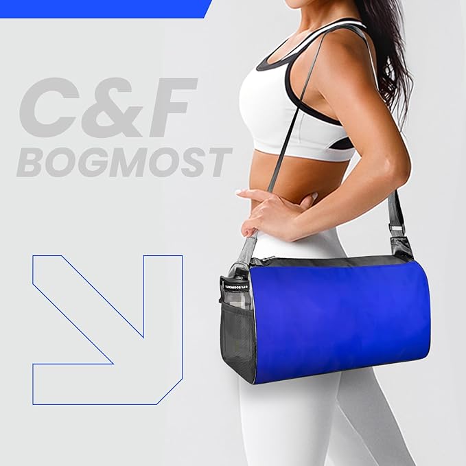C&F BOGMOST Small Travel Duffel Bag Foldable Waterproof Gym Bag for Gym Beach Swim Bag Men Women Duffle Bags Lightweight Oxford Cloth Sports Bags -Blue