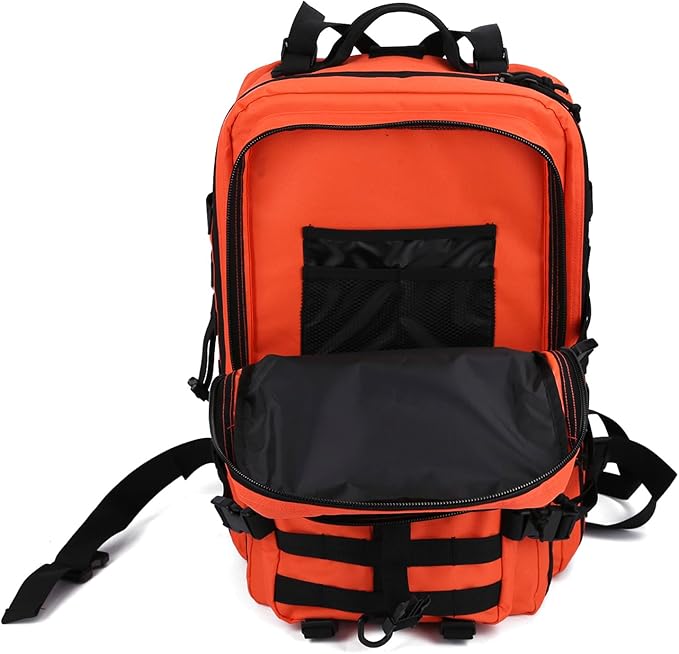 REEBOW GEAR Military Tactical Backpack for Men Large Army 3 Day Assault Pack Molle Bag Backpacks (Orange-black)