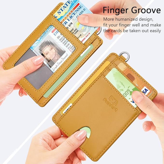 FurArt Slim Minimalist Wallet, Front Pocket Wallets, RFID Blocking, Credit Card Holder for Men