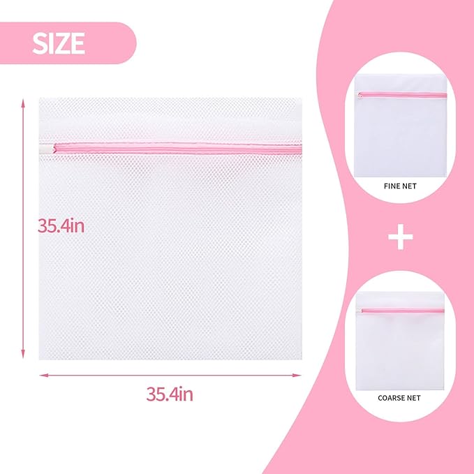 Extra Large Mesh Laundry Bags Washing Bag 6Pack Delicates Bag and Zipper Laundry Bag Jumbo for Washing Machine Large Mesh Bags for Blankets, Bedding, Coats, Toys (6PCS-XXXL)