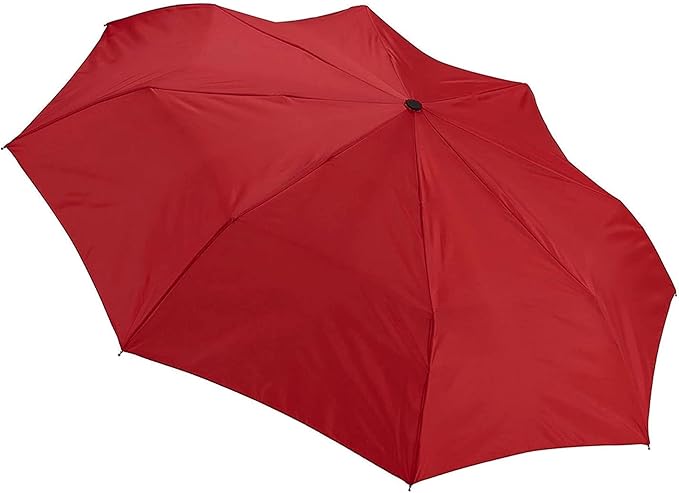 Lewis N. Clark Travel Umbrella: Windproof & Water Repellent Fabric, Automatic Open Close & 1 Year Warranty, Red