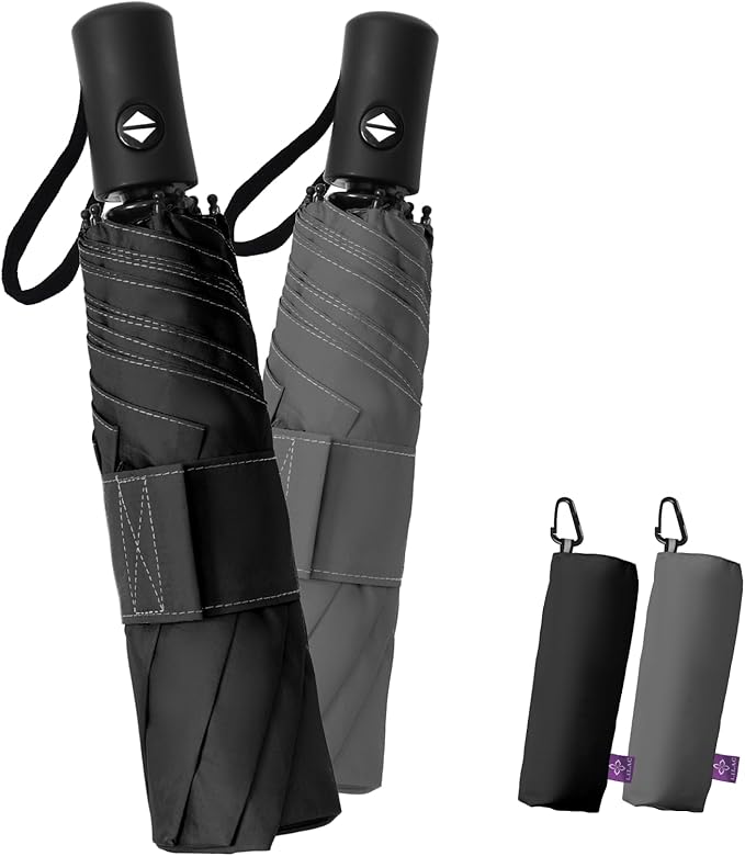 Compact Travel Windproof Umbrella, 43" Auto open/close Folding Quick Dry Umbrellas for Rain, Lightweight Portable Small for Backpack Car, Thoughtful Gift for Women Men Kids, TSA Approved