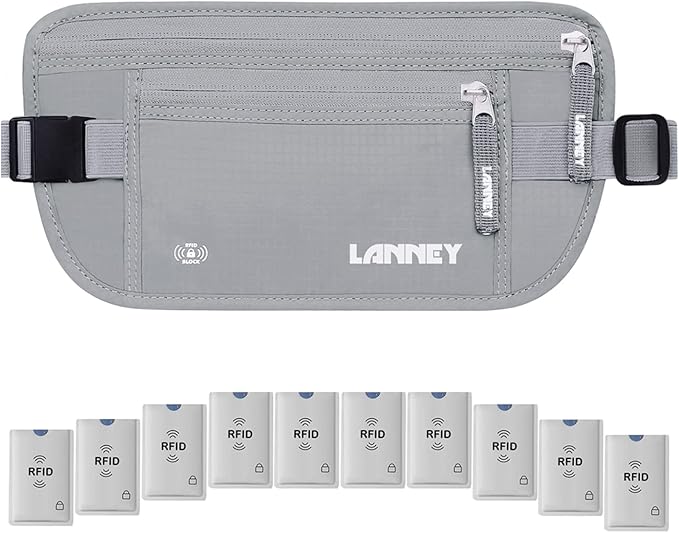 Money Belt for Travel Women and Men Slim Hidden Travel Wallet with RFID Blocking